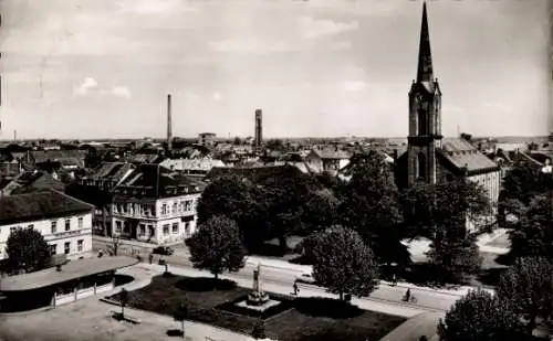 Ak Kehl am Rhein, Marktplatz mit Friedenskirche, Denkmal