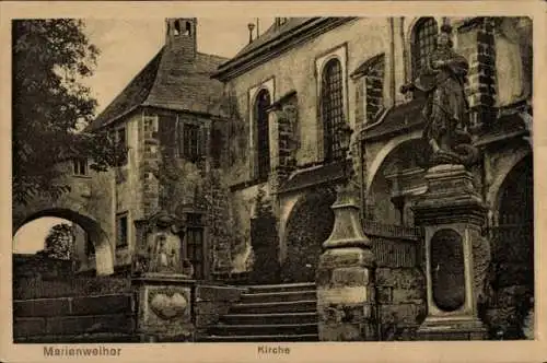 Ak Marienweiher Marktleugast im Frankenwald Bayern, Kirche