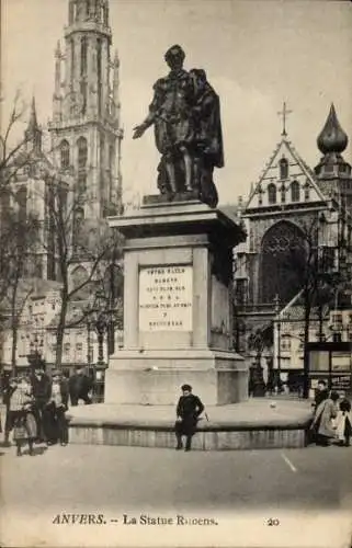 Ak Antwerpen Antwerpen Flandern, Statue Pieter Paul Rubens