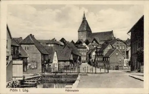 Ak Mölln im Herzogtum Lauenburg, Mühlenplatz