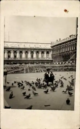 Ak Venezia Venedig Veneto, Platz, Tauben