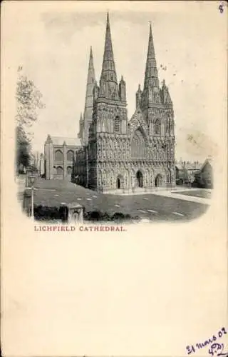Ak Lichfield West Midlands, Kathedrale