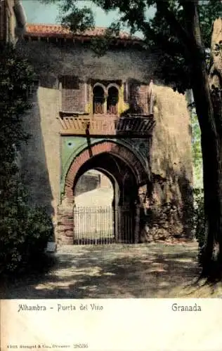 AK Granada Andalusien Spanien, Alhambra, Puerta del Vino