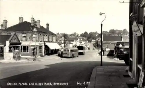 Ak Brentwood Essex England, Station Parade und Kings Road