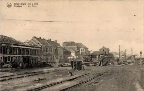 Ak Roeselare Roeselaere Rousselare Roulers Westflandern, Bahnhof