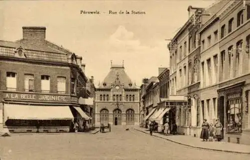 Ak Peruwelz Wallonien Hennegau, Rue de la Station