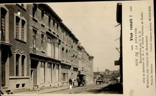 Ak Visé Wallonien Lüttich, Wiederaufbau der Rue de la Station, heute Rue des Francs Arquebusiers