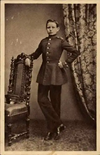 Ak Generalfeldmarschall Paul von Hindenburg, Portrait als Kadett in Wahlstatt 1860