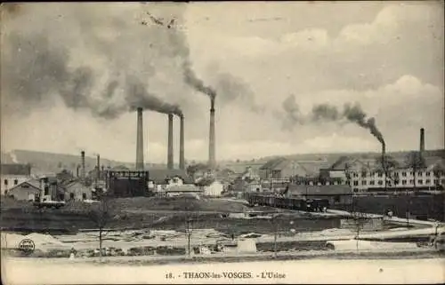 Ak Thaon Vosges, Vue generale des Usines