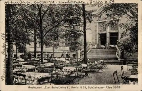 Ak Berlin Prenzlauer Berg, Restaurant Zum Schultheiss 1, Schönhauser Allee 36-39, Franseckystraße