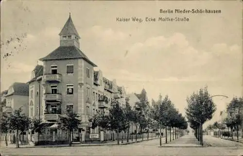 Ak Berlin Pankow Niederschönhausen, Kaiserweg Ecke Moltkestraße