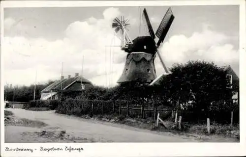 Ak Nordseebad Norderney Ostfriesland, Napoleon-Schanze, Windmühle