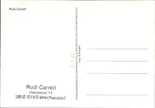 Ak Schauspieler und Showmaster Rudi Carrell, Portrait, Autogramm, Krawatte