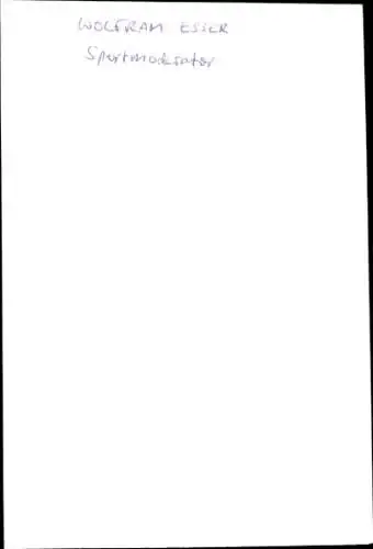 Ak Schauspieler Wolfgang Esser, Portrait, Autogramm, Sportmoderator