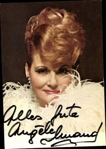 Ak Schauspielerin Angele Durand, Portrait, Autogramm, Federboa