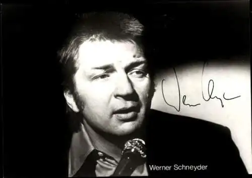 Ak Schauspieler und Kabarettist Werner Schneyder, Portrait, Autogramm