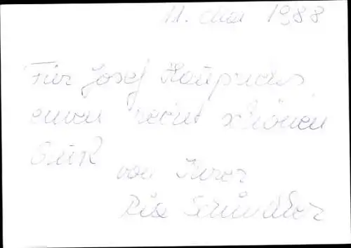 Ak Schauspielerin Ria Schindler, Portrait, Autogramm