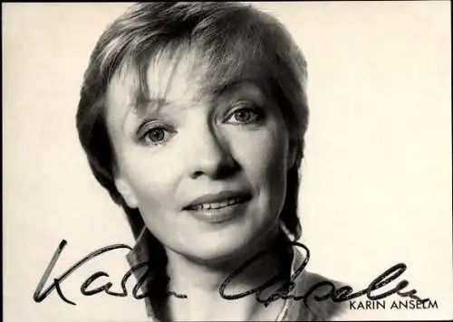 Ak Schauspielerin Karin Anselm, Portrait, Autogramm