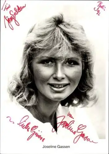 Ak Schauspielerin Joseline Gassen, Portrait, Autogramm