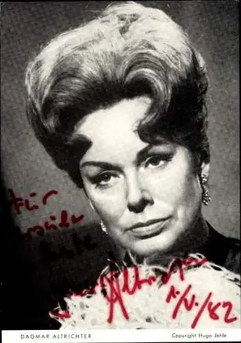Ak Schauspielerin Dagmar Altrichter, Portrait, Autogramm
