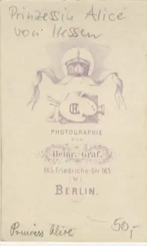 CdV Foto Alice von Hessen und bei Rhein