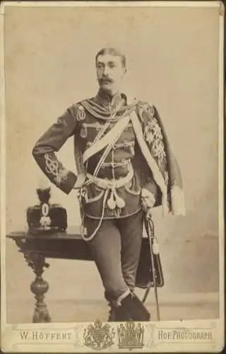 Cabinet Foto Herzog Ernst Günther von Schleswig-Holstein, Husarenuniform