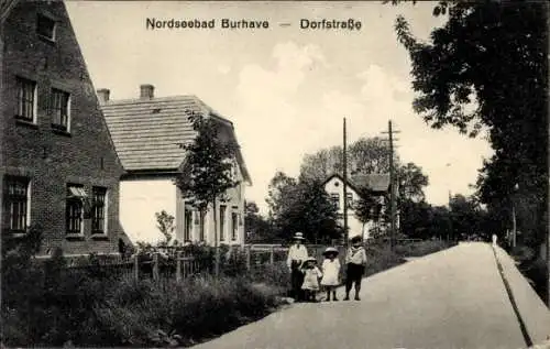 Ak Burhave Butjadingen Wesermarsch, Dorfstraße