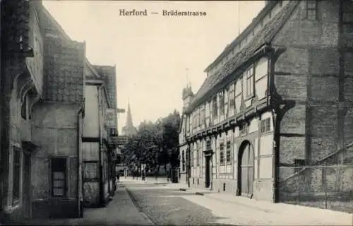 Ak Herford in Nordrhein Westfalen, Brüderstraße, Buchdruckerei Adolf Dunker