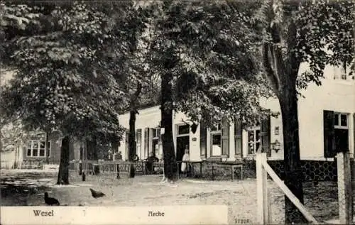 Ak Wesel am Niederrhein, Gasthaus Arche, Terrasse