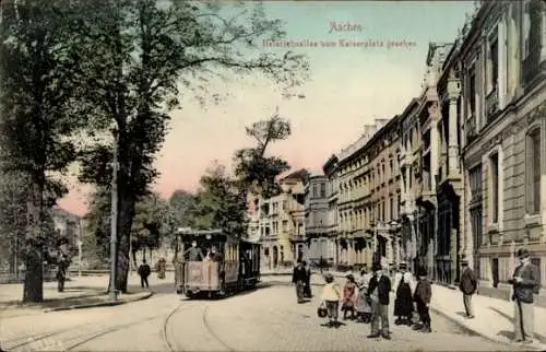 Ak Aachen in Nordrhein Westfalen, Heinrichsallee, Kaiserplatz, Straßenbahn