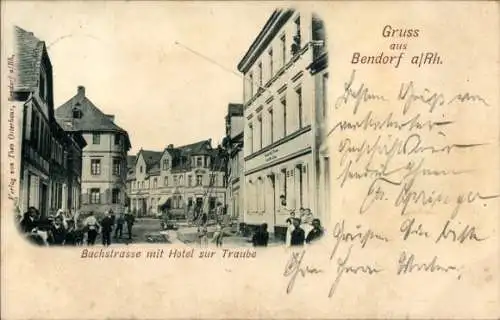 Ak Bendorf am Rhein, Bachstraße, Hotel zur Traube