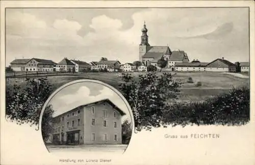 Ak Feichten an der Alz Oberbayern, Geschäft, Gesamtansicht