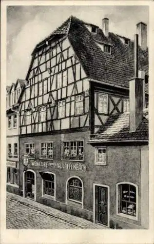 Ak Würzburg am Main Unterfranken, Weinstube zum Maulaffenbäck