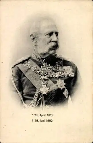Ak König Albert von Sachsen, Todeskarte, 19 Juni 1902