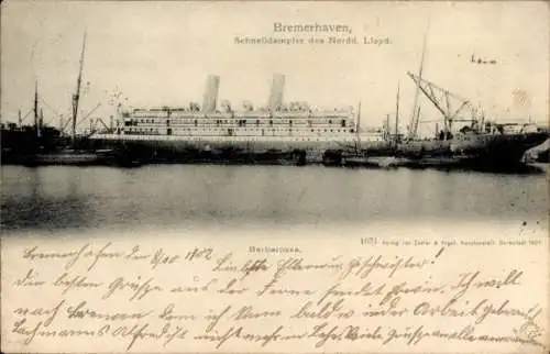 Ak Bremerhaven, Schnelldampfer, Norddeutscher Lloyd Bremen NDL