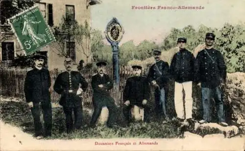 Ak Deutsch-Französische Grenze, Grenzposten