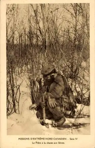 Ak-Missionen im hohen Norden Kanadas, der Bruder jagt Hasen