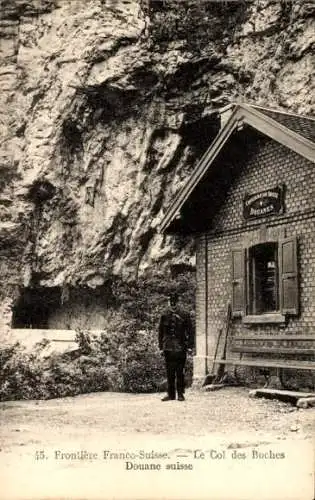 Ak Kanton Neuenburg, Col des Roches, Grenze Frankreich-Schweiz