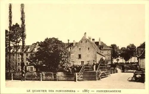 Ak Strasbourg Straßburg Elsass Bas Rhin, Pionierkaserne