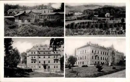 Ak Lázně Letiny Bad Lettin Reg. Pilsen, Blick auf die Wandelhalle, Gebäude