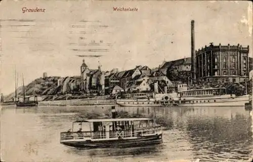 Ak Grudziądz Graudenz Westpreußen, Stadtansicht, Weichsel