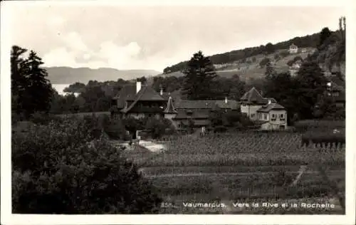 Ak Vaumarcus Kanton Neuenburg, Teilansicht