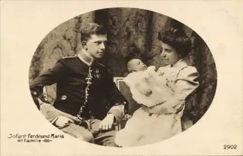 Ak Infant Ferdinand Maria mit Familie, Maria Theresia von Spanien