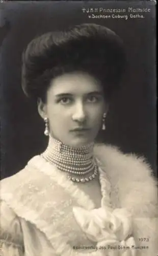 Ak Prinzessin Mathilde von Sachsen-Coburg-Gotha, Prinzessin von Bayern