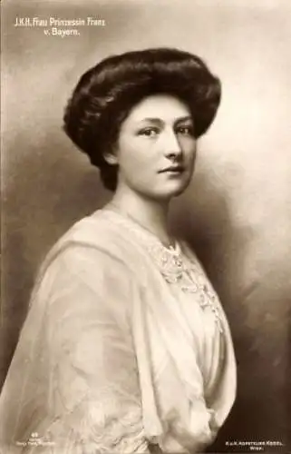 Ak Frau Prinzessin Franz von Bayern, Isabella von Croy, Portrait