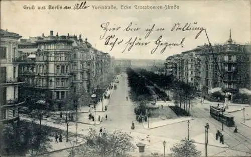 Ak Berlin Kreuzberg, Yorckstraße Ecke Großbeerenstraße, Straßenbahn