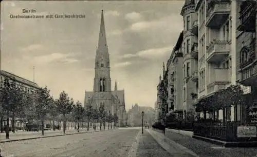 Ak Berlin Kreuzberg, Gneisenaustraße, Garnisonkirche