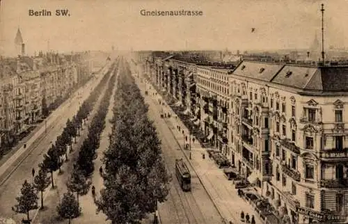 Ak Berlin Kreuzberg, Gneisenaustraße, Straßenbahn