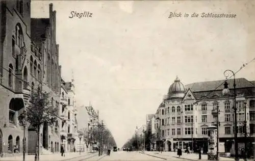 Ak Berlin Steglitz, Schlossstraße, Litfaßsäule