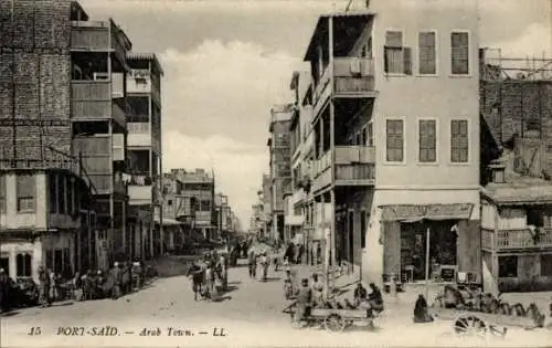 Ak Port Said Ägypten, arabisches Stadtviertel
